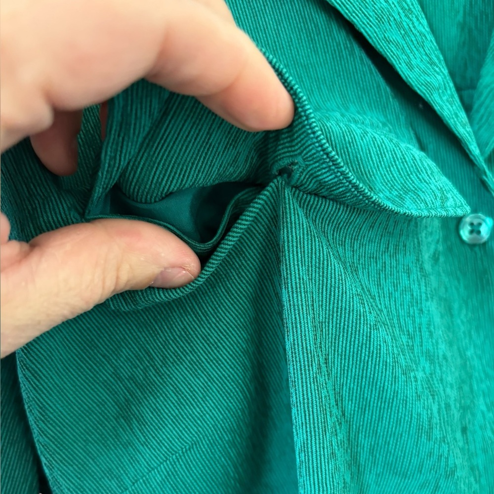 Athleta Women's Echo Dark Green Button Down Collared Crop‎ Top Size SP - Picture 4 of 8